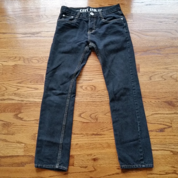 City Ink Cowgirl Jeans Dark Wash Straight Leg Women 4 or Jr 18 - Picture 1 of 8